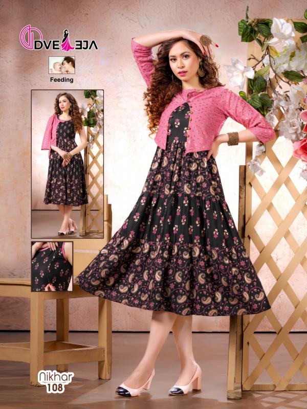 Dveeja Nikhar Designer Rayon Kurti With Jacket